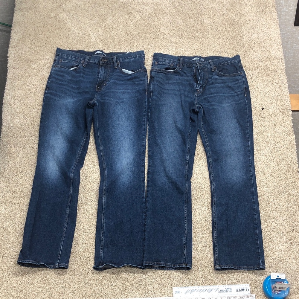 Old Navy Dark Blue Boot Cut Jeans Pair 33x32 (lot of 2)